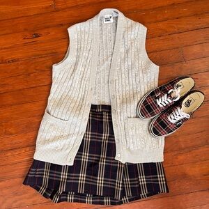 Cream Cable Knit Button Front Vest by Merry & Me - Cozy Layering Piece